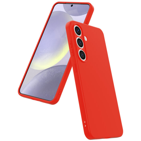 Samsung Galaxy S24 siliconen telefoonhoesje met zachte binnenkant rood (4)