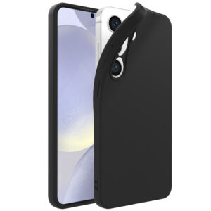 Samsung Galaxy S24 siliconen telefoonhoesje met zachte binnenkant zwart (1)