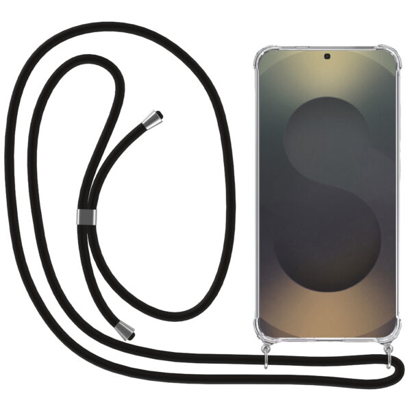 Samsung Galaxy S25 Ultra transparant hoesje met koord en stootrand
