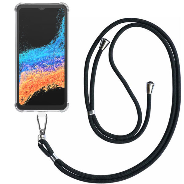 Samsung Galaxy Xcover 6 Pro transparant hoesje met afneembaar koord en stootrand 1
