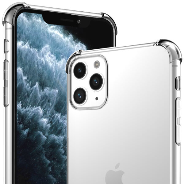 iPhone 11 Pro Max siliconen telefoonhoesje met stootrand transparant (2)