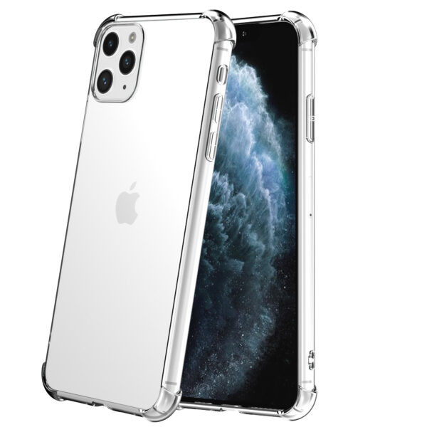 iPhone 11 Pro Max siliconen telefoonhoesje met stootrand transparant (3)