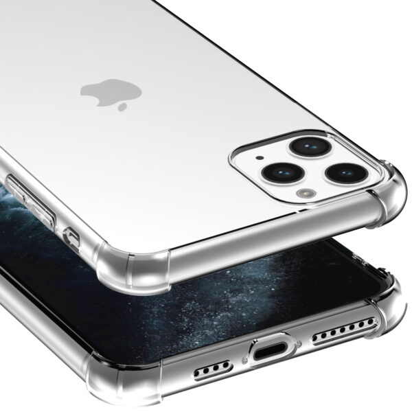 iPhone 11 Pro Max siliconen telefoonhoesje met stootrand transparant (5)