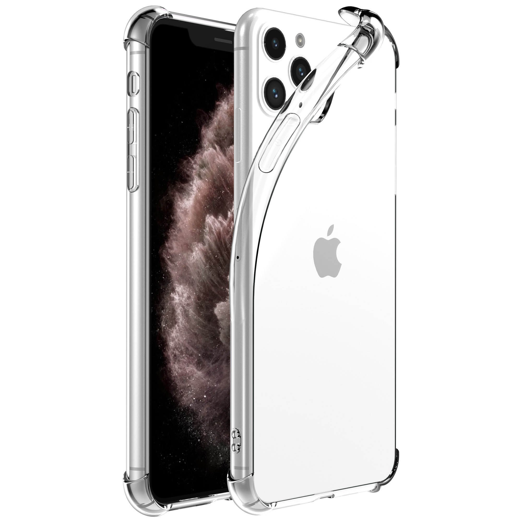 iPhone 11 Pro siliconen telefoonhoesje met stootrand transparant (1)