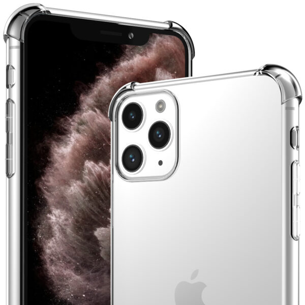 iPhone 11 Pro siliconen telefoonhoesje met stootrand transparant (2)
