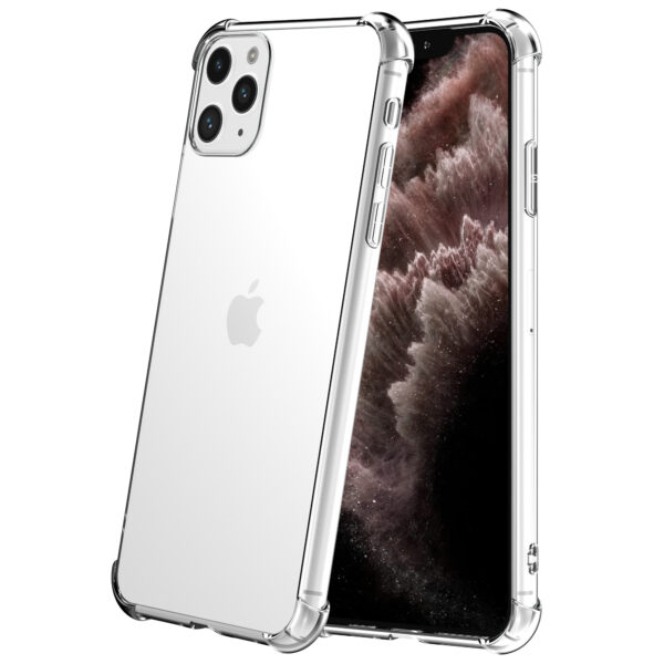 iPhone 11 Pro siliconen telefoonhoesje met stootrand transparant (3)