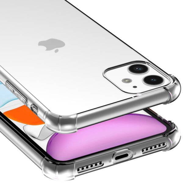 iPhone 11 siliconen telefoonhoesje met stootrand transparant (4)