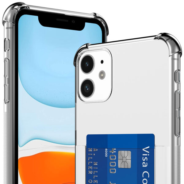 iPhone 11 telefoonhoesje met pasjeshouder transparant (2)