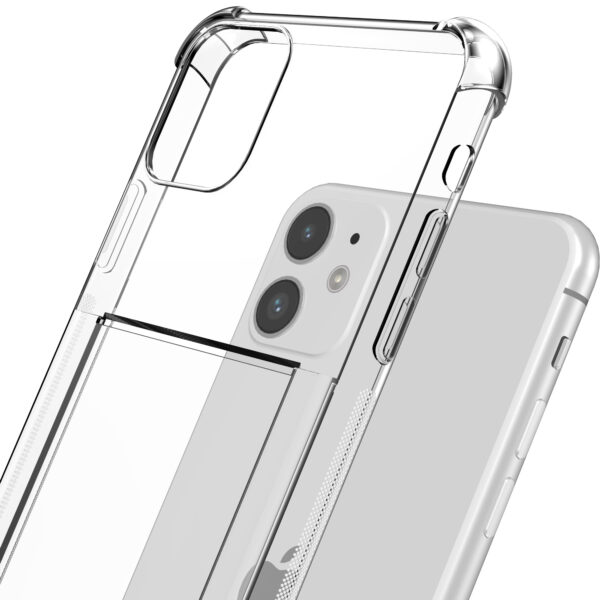 iPhone 11 telefoonhoesje met pasjeshouder transparant (4)
