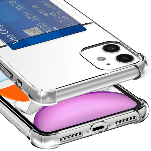 iPhone 11 telefoonhoesje met pasjeshouder transparant (6)