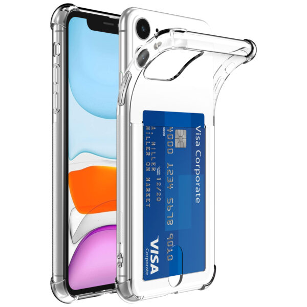 iPhone 11 telefoonhoesje met pasjeshouder transparant