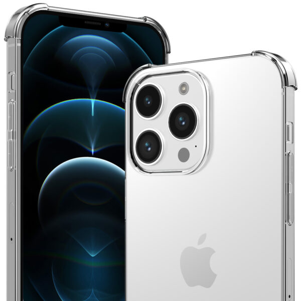 iPhone 12 Pro siliconen telefoonhoesje met stootrand transparant (2)