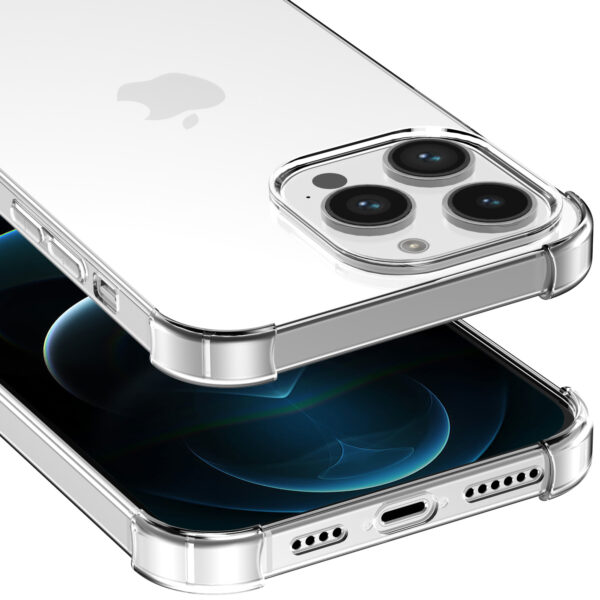 iPhone 12 Pro siliconen telefoonhoesje met stootrand transparant (4)