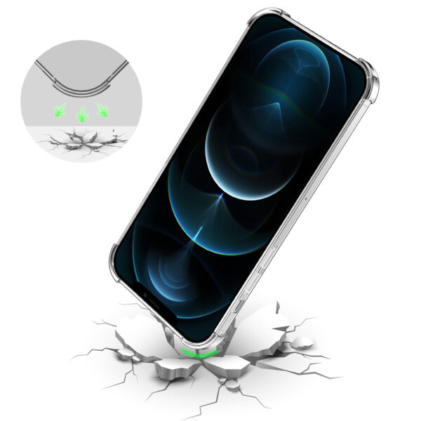 iPhone 12 Pro siliconen telefoonhoesje met stootrand transparant (6)