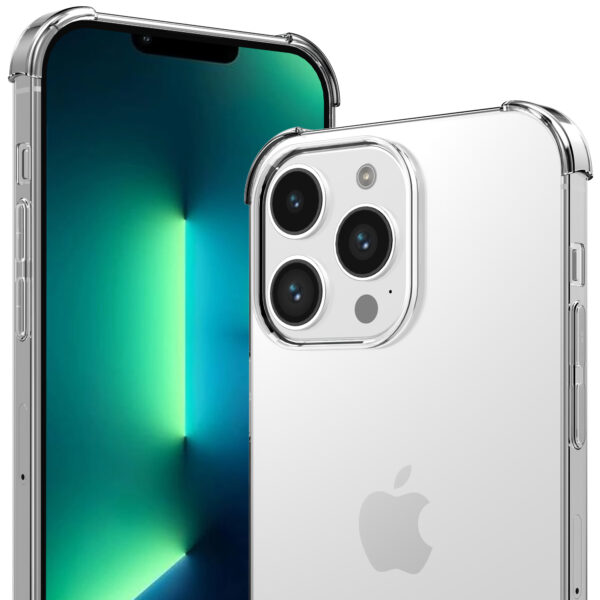 iPhone 13 Pro Max siliconen telefoonhoesje met stootrand transparant (2)