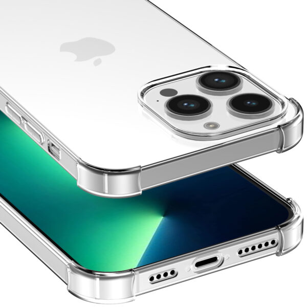 iPhone 13 Pro Max siliconen telefoonhoesje met stootrand transparant (4)