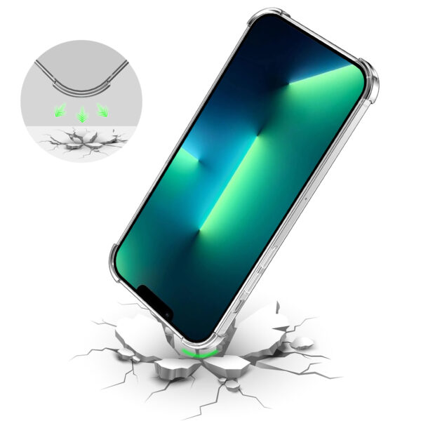 iPhone 13 Pro Max siliconen telefoonhoesje met stootrand transparant (6)