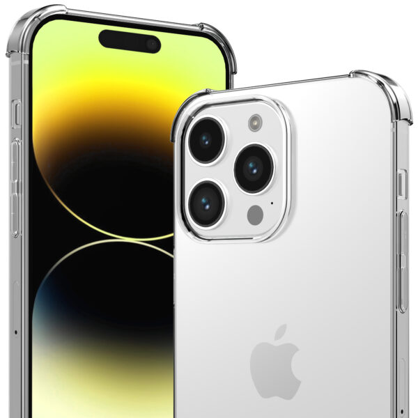 iPhone 14 Pro siliconen telefoonhoesje met stootrand transparant (2)