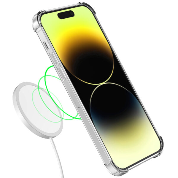 iPhone 14 Pro siliconen telefoonhoesje met stootrand transparant (3)