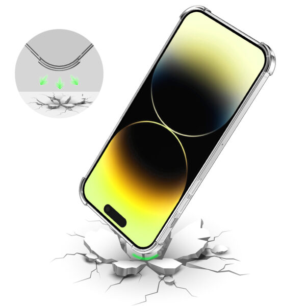 iPhone 14 Pro siliconen telefoonhoesje met stootrand transparant (6)