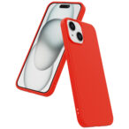 iPhone 15 Plus siliconen telefoonhoesje met zachte binnenkant rood (4)