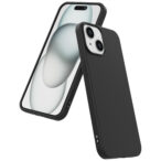 iPhone 15 Plus siliconen telefoonhoesje met zachte binnenkant zwart (4)
