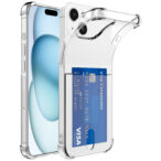 iPhone 15 Plus telefoonhoesje transparant met pasjeshouder en stootrand (1)