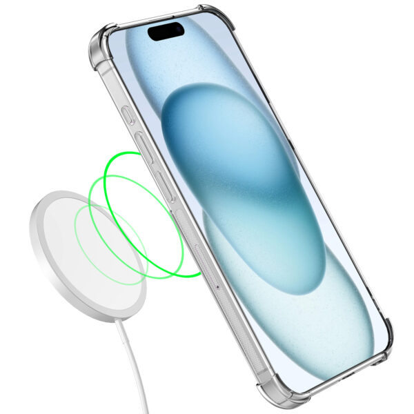 iPhone 15 Plus telefoonhoesje transparant met pasjeshouder en stootrand (3)