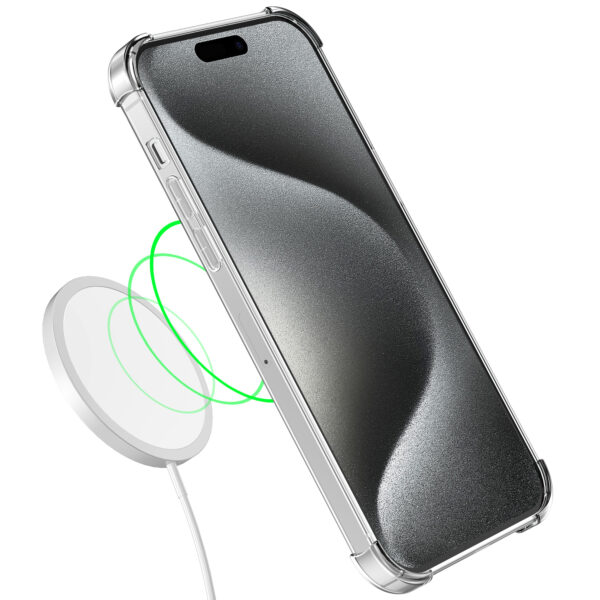 iPhone 15 Pro Max siliconen telefoonhoesje met stootrand transparant (3)
