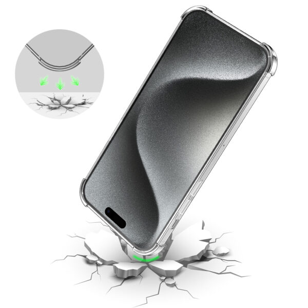 iPhone 15 Pro Max siliconen telefoonhoesje met stootrand transparant (6)