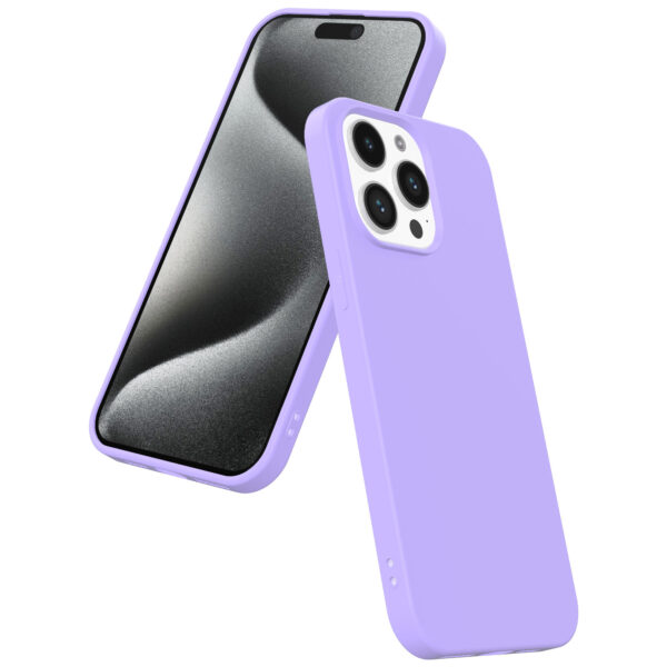 iPhone 15 Pro Max siliconen telefoonhoesje met zachte binnenkant paars (4)