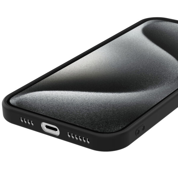 iPhone 15 Pro Max siliconen telefoonhoesje met zachte binnenkant zwart (3)