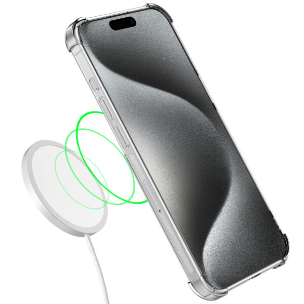 iPhone 15 Pro Max telefoonhoesje transparant met pasjeshouder en stootrand (3)