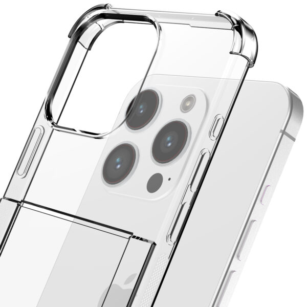 iPhone 15 Pro Max telefoonhoesje transparant met pasjeshouder en stootrand (4)