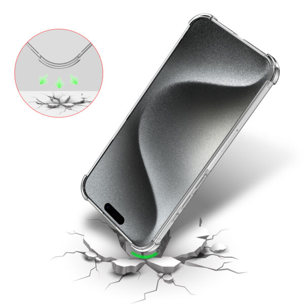 iPhone 15 Pro Max telefoonhoesje transparant met pasjeshouder en stootrand (5)