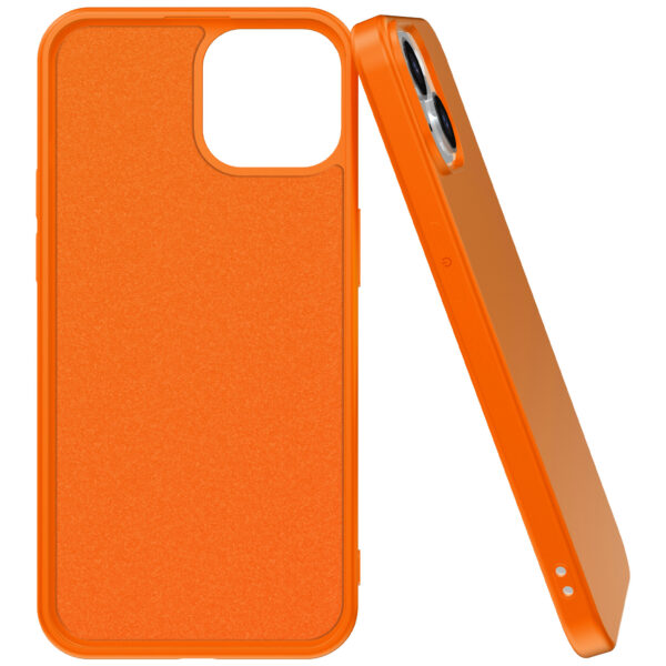 iPhone 15 siliconen telefoonhoesje met zachte binnenkant oranje (5)
