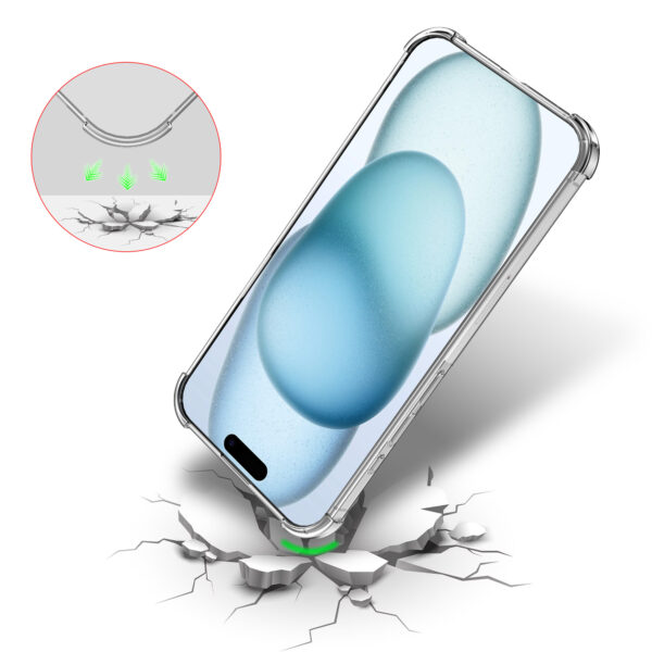 iPhone 15 telefoonhoesje transparant met pasjeshouder en stootrand (5)