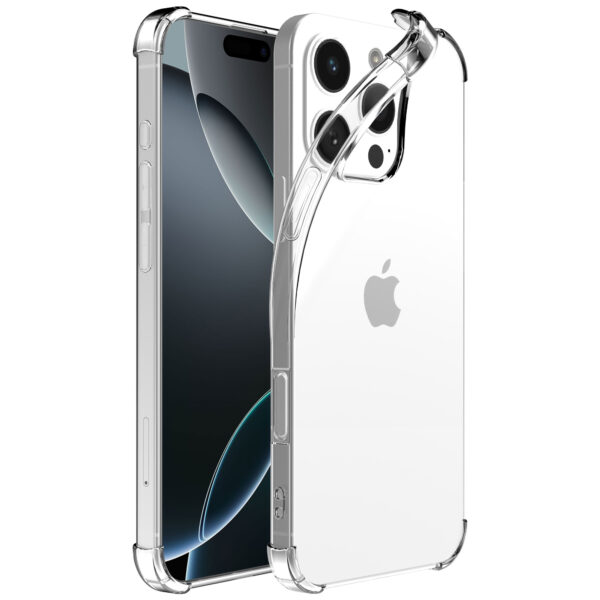 iPhone 16 Pro Max siliconen telefoonhoesje met stootrand transparant (1)