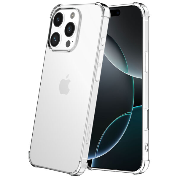 iPhone 16 Pro Max siliconen telefoonhoesje met stootrand transparant (2)