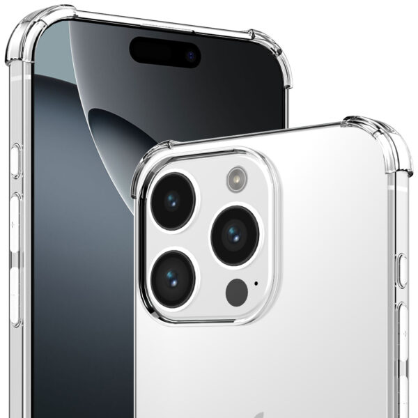 iPhone 16 Pro Max siliconen telefoonhoesje met stootrand transparant (3)