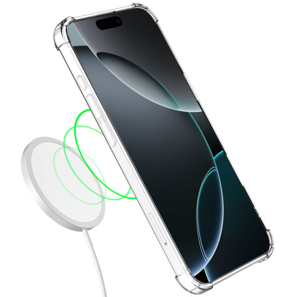 iPhone 16 Pro Max siliconen telefoonhoesje met stootrand transparant (4)