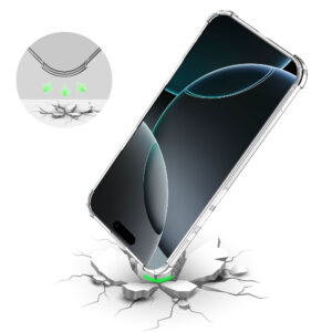iPhone 16 Pro Max siliconen telefoonhoesje met stootrand transparant (7)