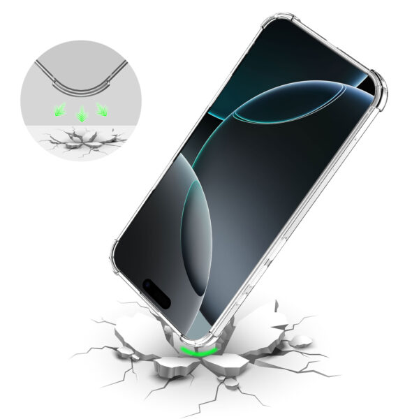 iPhone 16 Pro Max siliconen telefoonhoesje met stootrand transparant (7)