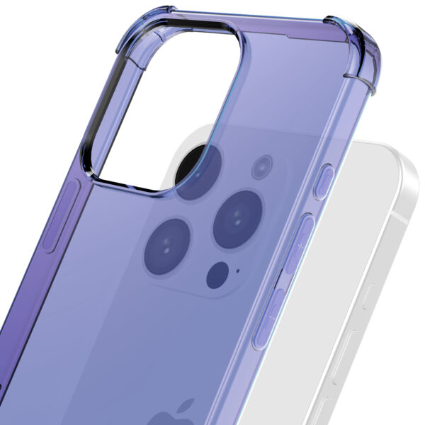 iPhone 16 Pro Max siliconen telefoonhoesje met stootrand transparant donker blauw (6)