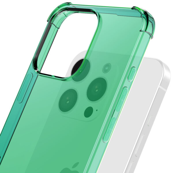 iPhone 16 Pro Max siliconen telefoonhoesje met stootrand transparant groen (6)