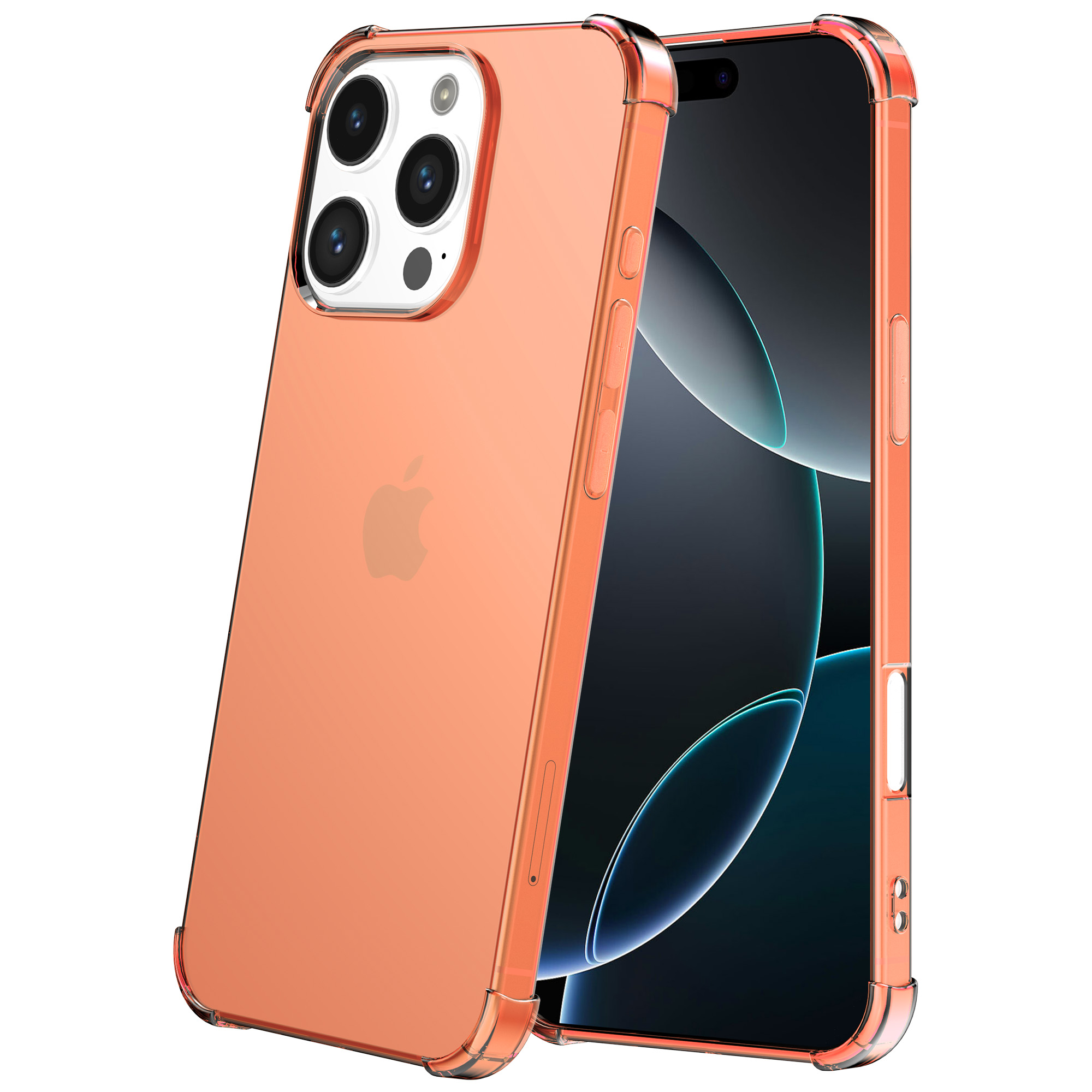 iPhone 16 Pro Max siliconen telefoonhoesje met stootrand transparant rood (2)