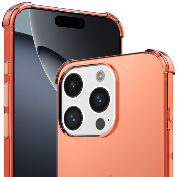 iPhone 16 Pro Max siliconen telefoonhoesje met stootrand transparant rood (3)