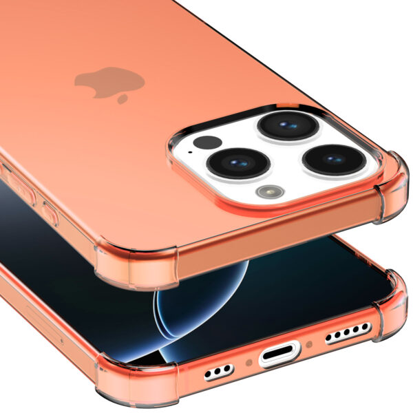 iPhone 16 Pro Max siliconen telefoonhoesje met stootrand transparant rood (5)