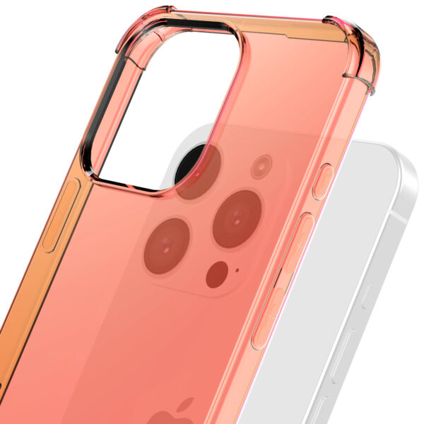 iPhone 16 Pro Max siliconen telefoonhoesje met stootrand transparant rood (6)