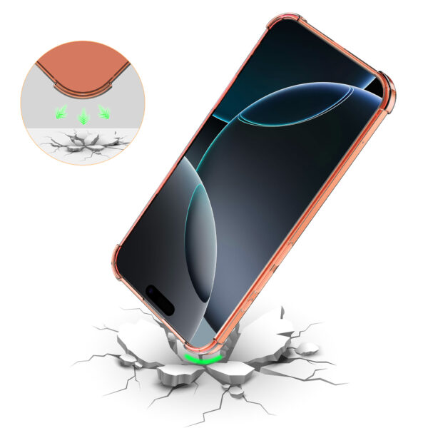 iPhone 16 Pro Max siliconen telefoonhoesje met stootrand transparant rood (7)